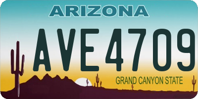 AZ license plate AVE4709
