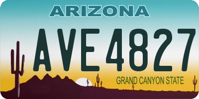 AZ license plate AVE4827