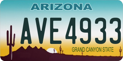 AZ license plate AVE4933