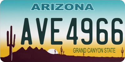 AZ license plate AVE4966