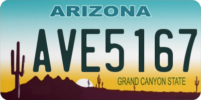AZ license plate AVE5167
