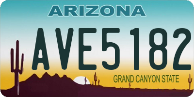 AZ license plate AVE5182