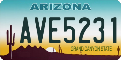AZ license plate AVE5231