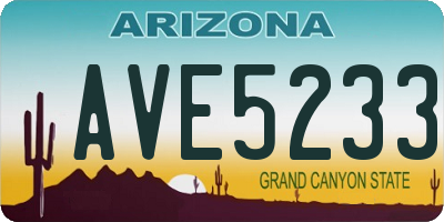 AZ license plate AVE5233