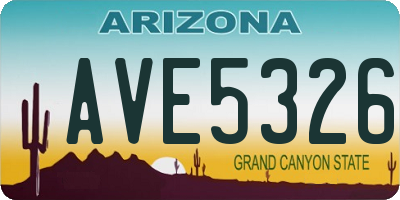 AZ license plate AVE5326