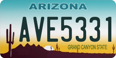 AZ license plate AVE5331