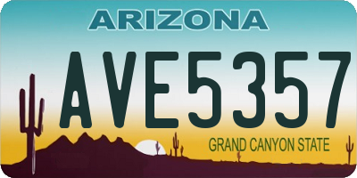 AZ license plate AVE5357
