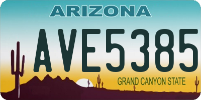 AZ license plate AVE5385