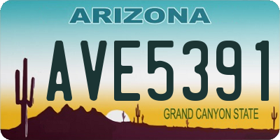 AZ license plate AVE5391
