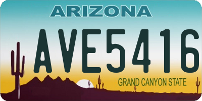 AZ license plate AVE5416