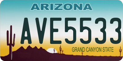 AZ license plate AVE5533
