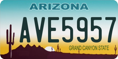 AZ license plate AVE5957