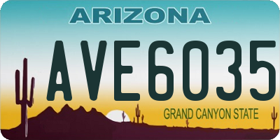AZ license plate AVE6035