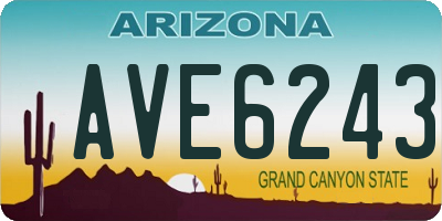 AZ license plate AVE6243