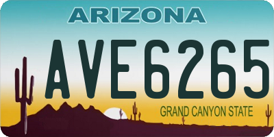 AZ license plate AVE6265