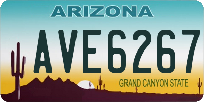 AZ license plate AVE6267