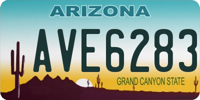 AZ license plate AVE6283