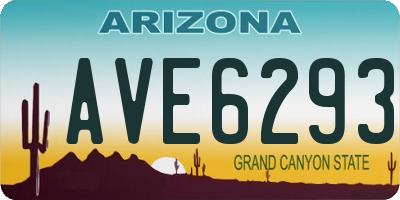 AZ license plate AVE6293