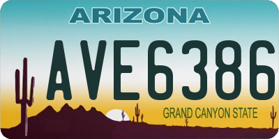 AZ license plate AVE6386