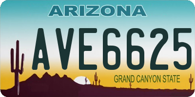 AZ license plate AVE6625