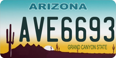 AZ license plate AVE6693