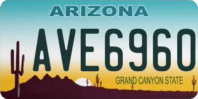 AZ license plate AVE6960