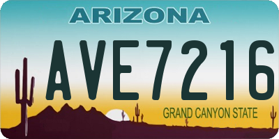 AZ license plate AVE7216