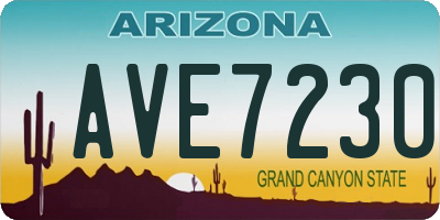 AZ license plate AVE7230