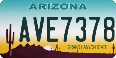 AZ license plate AVE7378