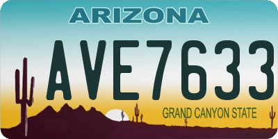 AZ license plate AVE7633
