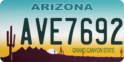 AZ license plate AVE7692