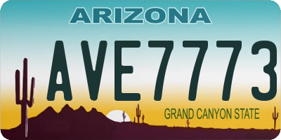AZ license plate AVE7773