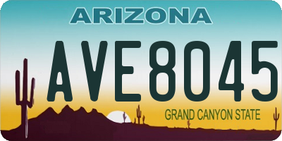 AZ license plate AVE8045