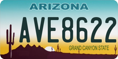 AZ license plate AVE8622