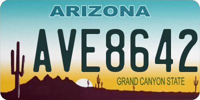 AZ license plate AVE8642