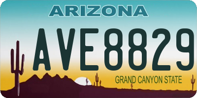 AZ license plate AVE8829