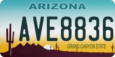 AZ license plate AVE8836