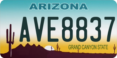 AZ license plate AVE8837