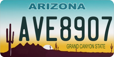 AZ license plate AVE8907