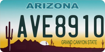 AZ license plate AVE8910