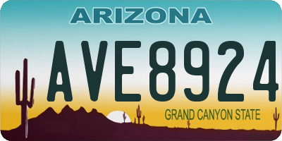 AZ license plate AVE8924