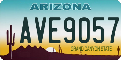 AZ license plate AVE9057