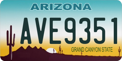 AZ license plate AVE9351