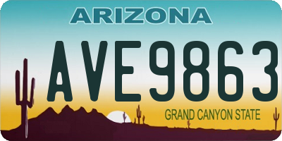 AZ license plate AVE9863