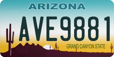 AZ license plate AVE9881