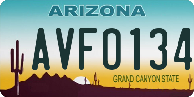 AZ license plate AVF0134