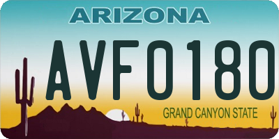 AZ license plate AVF0180