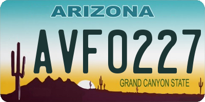 AZ license plate AVF0227
