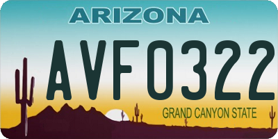 AZ license plate AVF0322