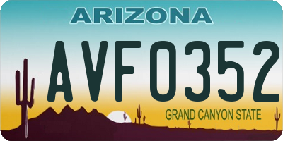 AZ license plate AVF0352